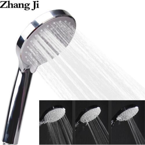 ZhangJi Adjustable 3-Function Bathroom shower head chrome plated silica gel nozzle ABS plastic handheld water saving shower head