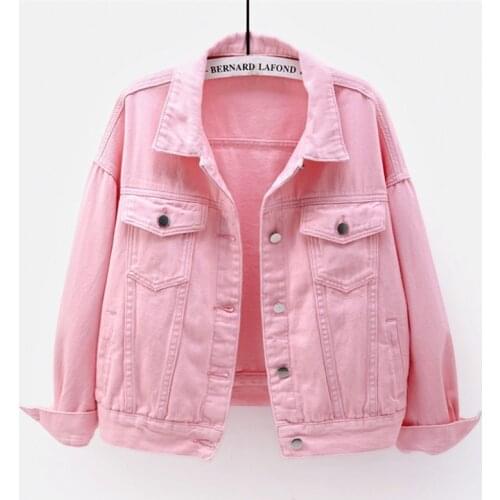 Women Jackets 2021 New Spring outwear denim coat Solid turn down collar cotton jacket for female plus size S-3XL