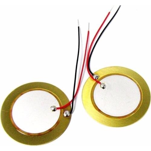 10 PCS 35mm Piezo Elements buzzer Sounder Sensor Trigger Drum Disc+ wire copper