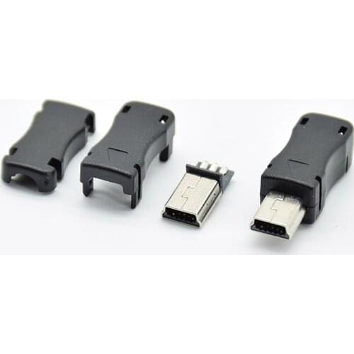 10pcs/ Micro USB 5 Pin T Port Male Plug Socket Connector with Plastic Cover for DIY Dropshipping Adapter PCB SDA Data Cable Line