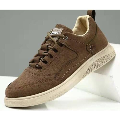 2021 Spring Autumn Simple Lace Up Mens Casual Shoes Hot Sale Soild Cozy Hard Wearing Height Increasing Shoes Outdoor Shoes Men