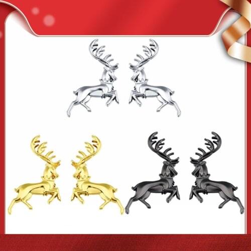 2pcs 3D Deer Elk for car Fender Side trunk Rear Nameplate Decal Emblem Badge Sticker