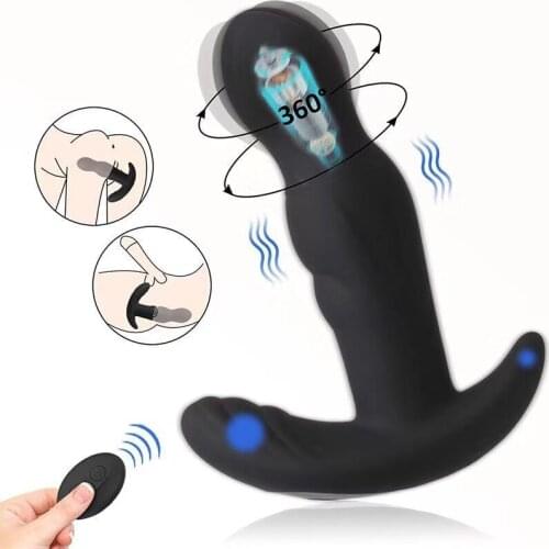 360 Degree Rotation Anal Vibrator For Men Prostate Massage Anal Plug Remote Control Vibrator Butt Plug Sex Toy For Adult