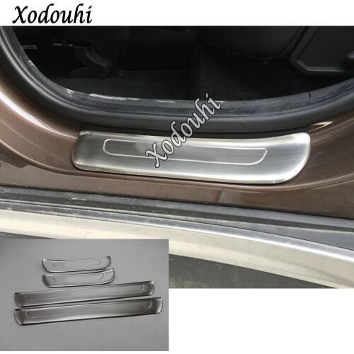 For Kia Sportage KX5 2019 2020 car sticker styling cover pedal door sill scuff plate outside threshold frame parts 4pcs