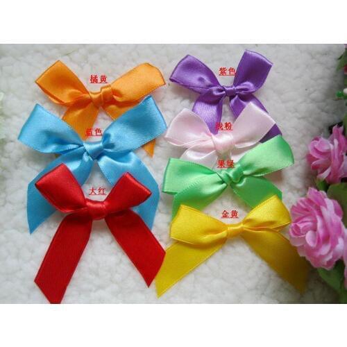 50pcs/lot 5*6cm Mixed Colors DIY Garment Accessories Handmade Lace Ribbon Flower Candy Box Packaging Bow Multicolor Wedding Deco