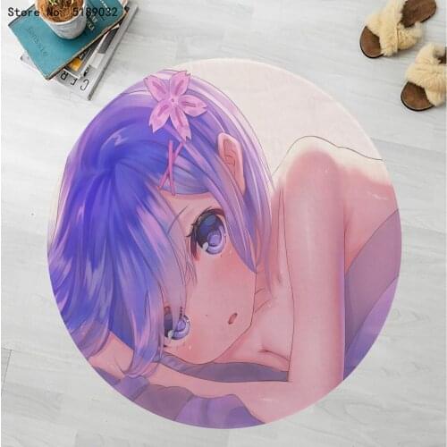 Anime Bedroom Carpet Re:Zero Starting Life In Another World Decor Floor Mat Round Area Rug Table Kitchen Bathroom Non Slip Mats