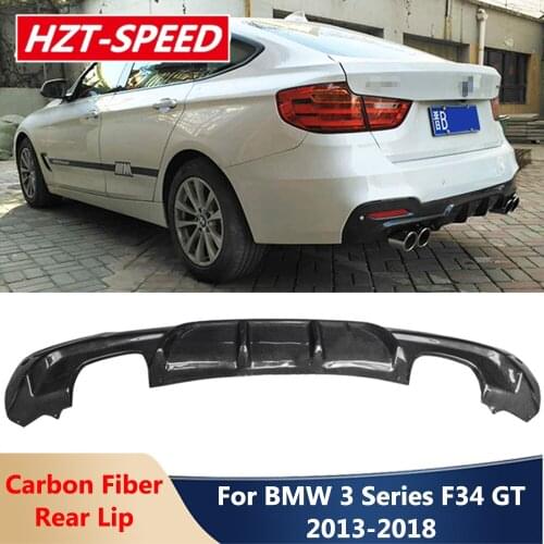 Real Carbon Fiber Car Double Sides 4 Out Front Bumper Lip Diffuser Spoiler Body Kits For BMW 3 Series F34 GT M Sport 2013-2018