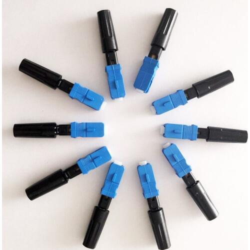 Free Shipping 10pcs/lot FTTH Fast Connector SC UPC Fiber Optic SC/UPC Quick Rapid Connector