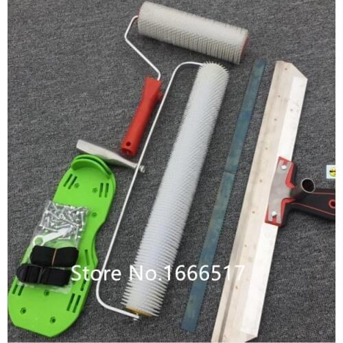 Cement Self-leveling Kit Epoxy Floor Paint Roller Blade Spike Construction Tool brand new RH