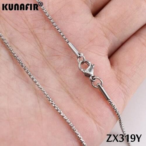 14"-38" Upgrade design 1.5mm round box chain stainless steel necklace fashion Sweater chain 20pcs ZX319Y