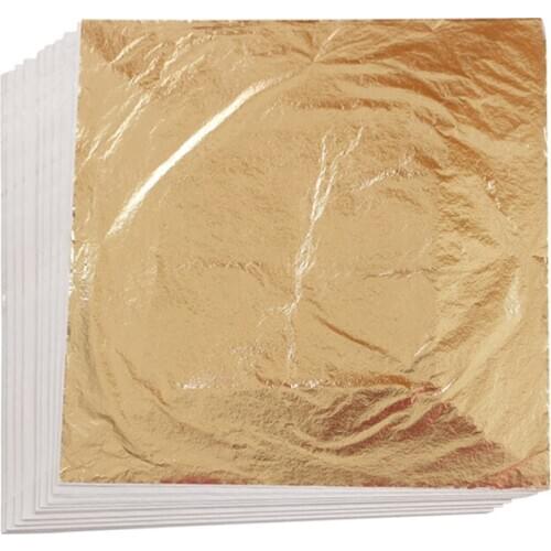 Color#2.0 Imitaion Gold Leaf Paper Copper Foil 14cm/16cm,for Glass Wooden Art Crafts Wall Home Decoration Buddha Statue Gilded