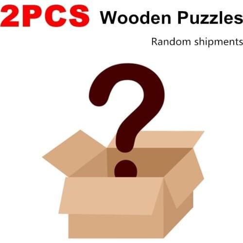 2PCS Wooden Animals Puzzle Wooden Jigsaw Puzzle For Adults Kids Educational Games Puzzle Toys Surprise Blind Box Gifts Random