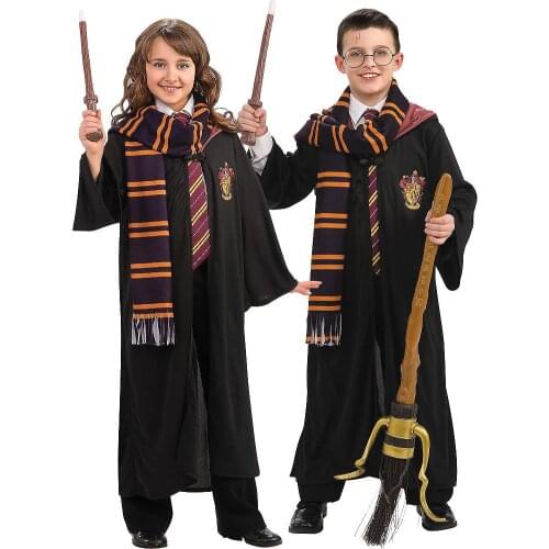 Kids Potter Cosplay Costume Magic Robe Cape Skirt Hermione Granger Outfits Potter Cosplay Clothes Accessories Gift