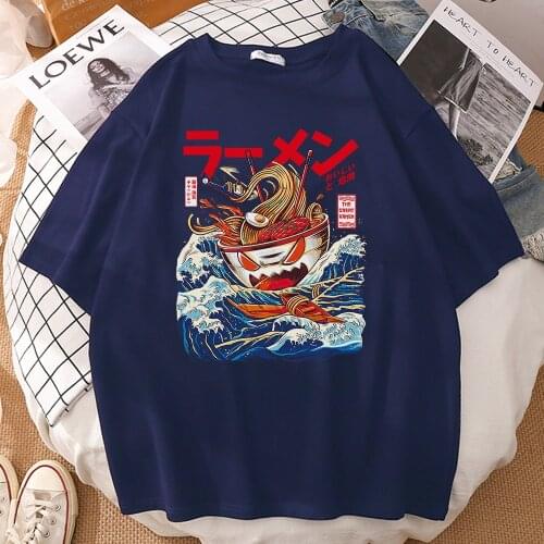 Cartoon Funny The Sea Great Ramen T-Shirt Men Anime Short Sleeve Mens T Shirts Lovely Street T-Shirts Summer Fashion Tee Shirt