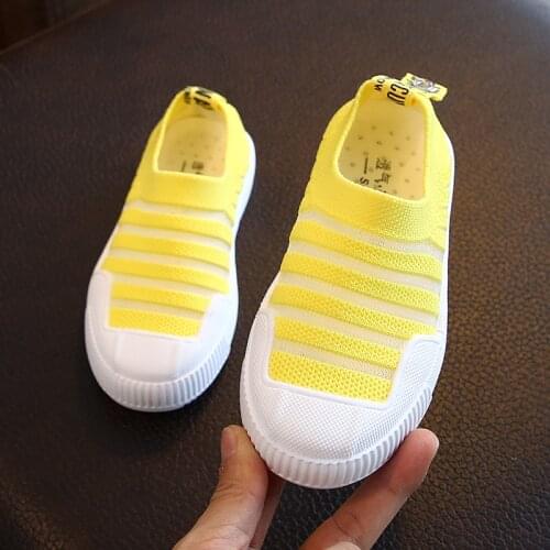 Casual Breathable Net Fabric Knitting Soft Sneakers Summer Childrens Air Mesh Sports Shoes For Medium Big Boys Girls Kids Flats