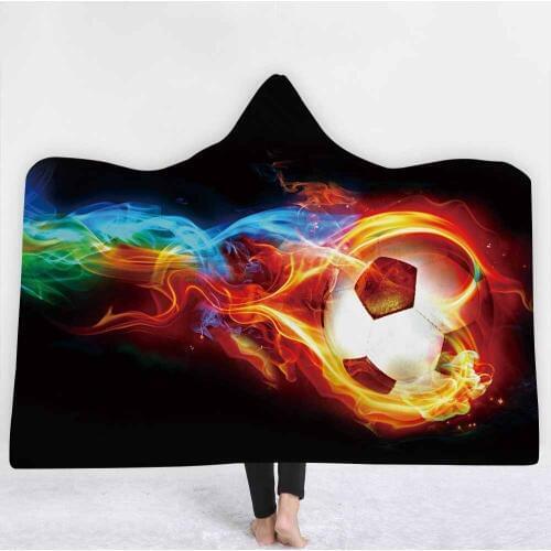 Lannidaa KongFu Basketball Blanket For Kids Adults Thick Hooded Blankets Picnic Travel Bed Sofa Fleece Blanket Winter Wrap Throw