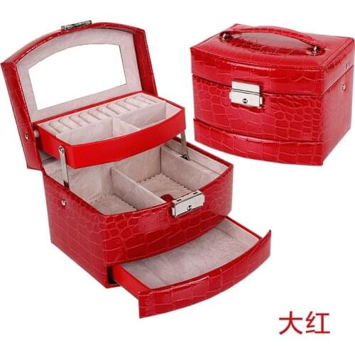 Fashion Design Leather Jewelry Box Jewelry Case Jewelry Package Storage Large Space Jewelry Ring Necklace Bracelet Hot Selling