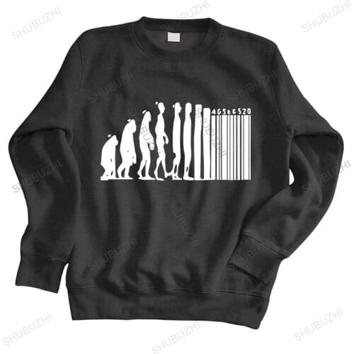 Men streetwear sweatshirt Retro hoodies Human Evolution Banksy Mankind Monkey Barcode Capitalism Anarchy brand hoodie