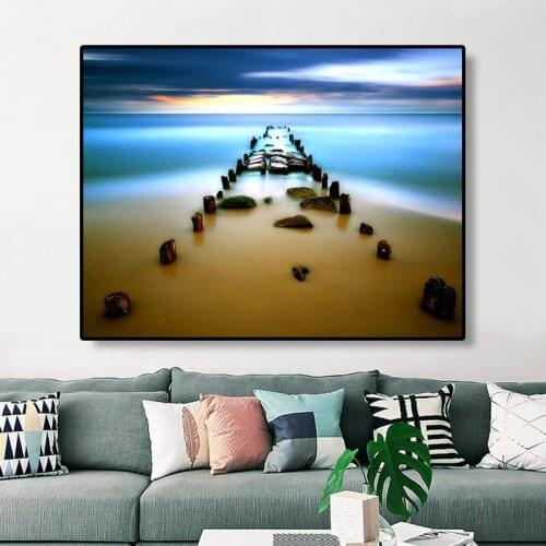 Sea Beach Landscape DIY diamond painting Kit Cross Stitch full Square Round Diamond Embroidery for room Decor