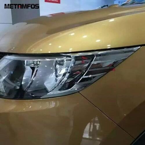 For Nissan Qashqai 2015 2016 2017 Chrome Head Light Lamp Eyelid Eyebrow Headlight Molding Trim Sticker Accessories Car Styling