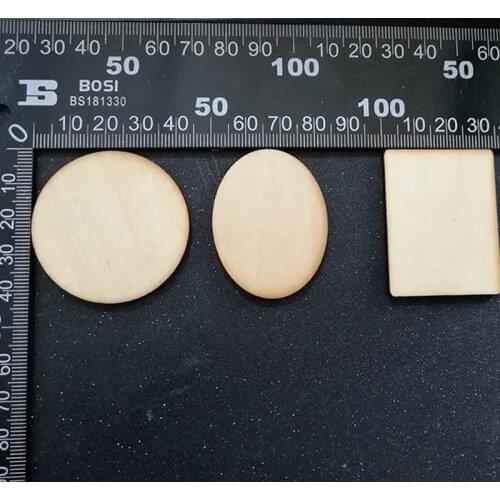 60pcs Unfinished Blank Wood Circle Oval Rectangle Wooden Label Tags Laser Cutout Crafts Gift Decor Plain Discs 3 Shapes