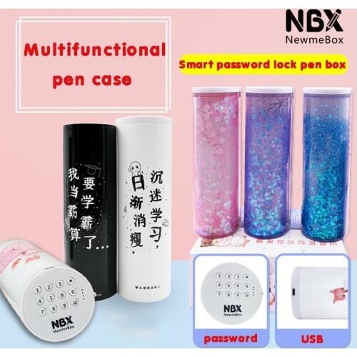New Password Pencil Case Multifunctional Usb Charging Calculator High Capacity Pen Box School Stationery Supplies For Boys Girls