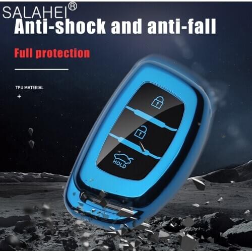 New TPU Car Key Case Full Cover Protection Shell For Hyundai iX20 I30 IX35 I40 Ix25 Tucson Verna Sonata Car Keyring Accessories
