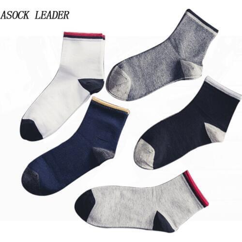 2018 Spring New Socks Men Fashions Combed Cotton Business Casual Anti-Odor Socks Men Gifts Socks 5 Pairs/Lot
