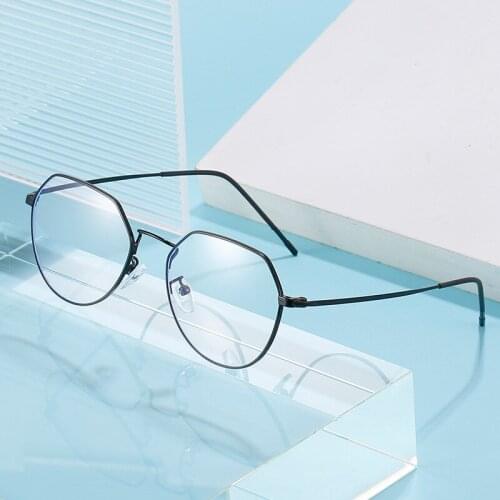 Newly Anti-blue Light Glasses Photochromic Computer Goggles with PC Lens Metal Frame Vintage Style