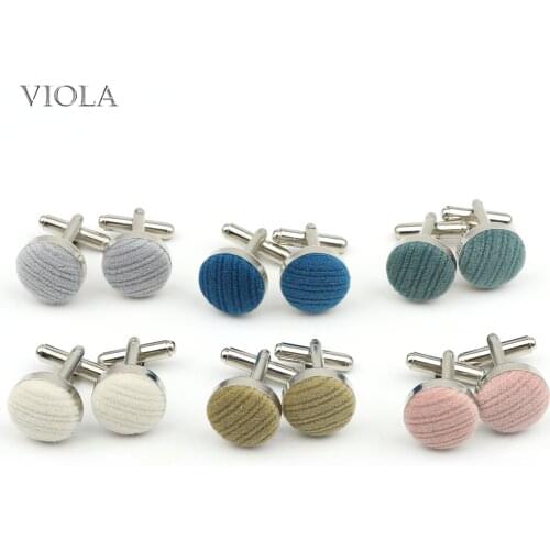 Excellent Touch Velvet Cufflinks Elegant Colors Solid 1.5cm Men Women Beautiful Sleeve Button Nice Simple Design Accessory Gift