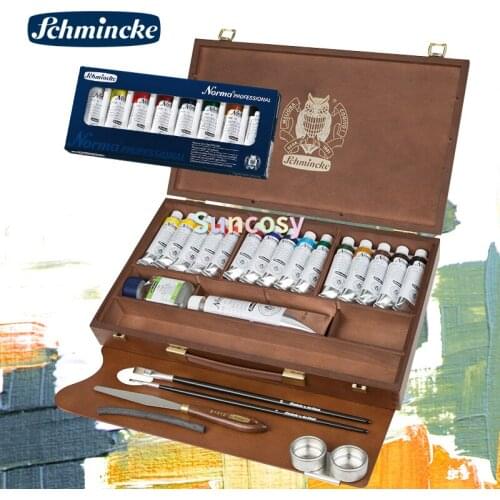 Schmincke Norma Professional 20ml/35 ml Paint,Schmincke Oil Norma Professional Wood Box 15 x 35 ML Tubes + Accessories