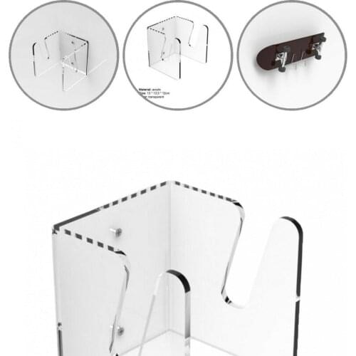 Mini Transparent Clear Wall Mount Skateboard Rack Transparent Skateboard Display Rack Wall-Mounted for Skateboard Shop