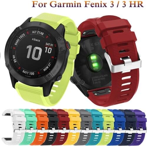 26mm Sport soft Silicone Watch bands classic strap for Garmin Fenix 6X Pro 5X Plus 3 HR Easy Fit Quick Release fashion wirstband