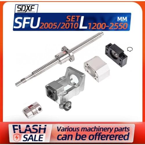 Ball screw servo stepper motor all-in-one seat set Round hole nut 2005/2010 Linear guide sliding table module Various lengths