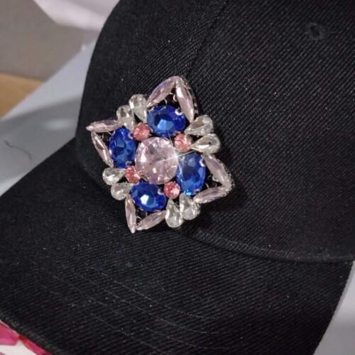 SICODA 3pcs Bling rhinestone patch for garments diy sewing on badges flower shape cap decoration trimmings