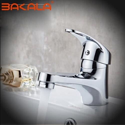 BAKALA Luxury Basin Mixer Sink Gold Brass Single Lever Faucet For Bathroom Contemporary Chrome Hot Cold Washbasin Taps