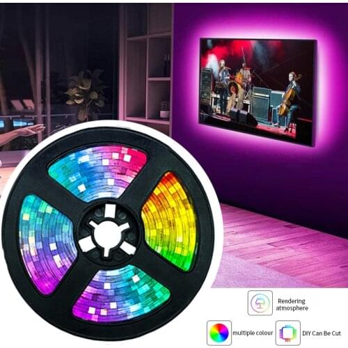 LED TV Background USB Light Strip Flexible Tape with Diode Low Voltage 2835 Light Strip Set Home Decoration with Remote Control