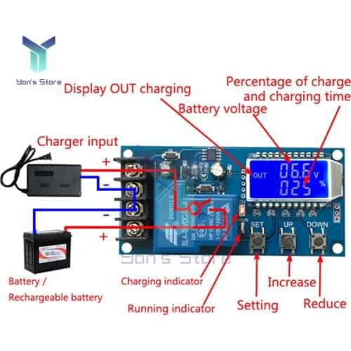 6-60V 10A 30A Lead-Acid Lithium Battery Charger Control Module Control Overcharge Protection Board Automatic Charging 12V 24V