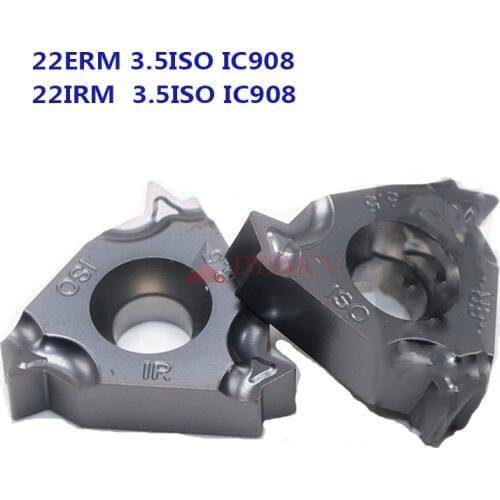 10pcs 22ERM 22IRM 3.5ISO 4.0ISO 4.5ISO 5.0ISO IC908 original Iscar Carbide Inserts CNC Lathe Blade Thread Turning Cutter Tools