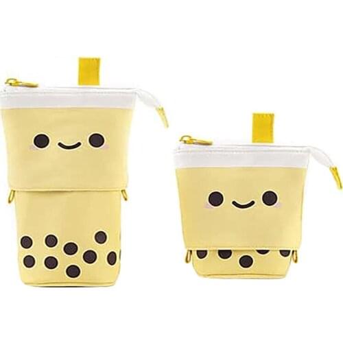 Standing Pen Holder Telescopic Pouch Up Cosmetics Bag Stationery Office Organizer Box