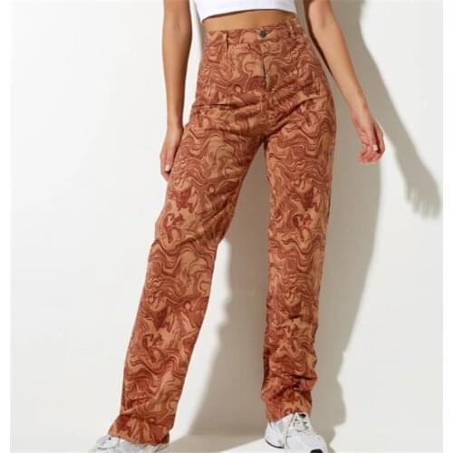 Y2K High Waist Print Flare Leggings Summer Vintage Flare Pants Women Casual Bodycon Leisure Trousers Casual Bottom Leggings 2021