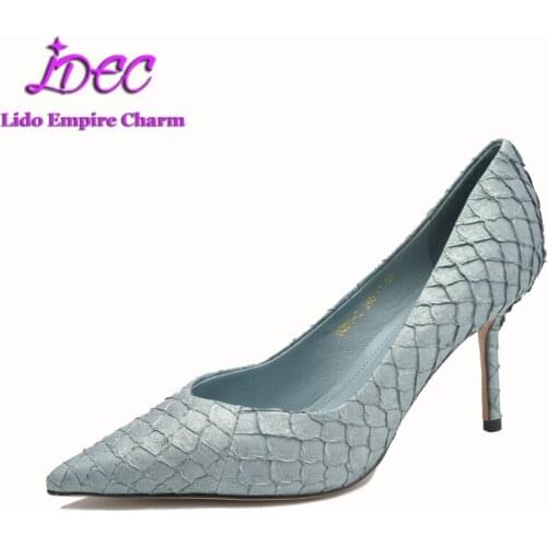 2021 Woman High Heels Python Skin Scarpins Shoes Female Stiletto Wedding Valentine Luxury Designed Pumps