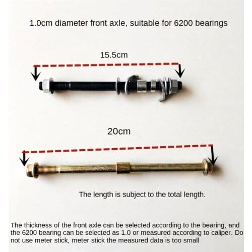 1pcs 10/12/15mm For Electric Tricycle Motorcycle Front Wheel Front Axle Princes Electric Car Front Wheel Special Axle Front