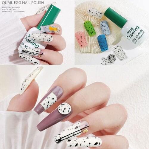 1pcs 12lml Quail Egg Nail Polish Popular Colors Varnishes Permanent Quail Eggshell Semi Hybrid Uv Designed Glue Z3O2