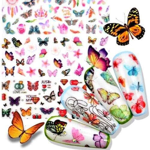 1 Bag Flower Design Foils Nail Set Transfer Sticker Kit Flower Adehesive Paper Wraps Nail Art DIY Tips Slider Papers Decoration