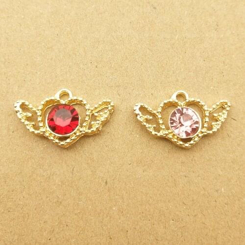 10pcs 14x23mm wing heart charm for jewelry making fashion earring pendant necklace bracelet charm