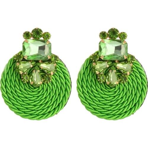 2021 New Deluxe Luxury Rhinestone Round Earrings Fashion Premium, Multilayer Wraven Earrings Women Jewelry