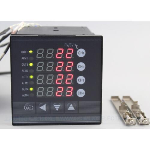 24V DC Multifuncion 4 ways temperature controller measure multi points 4 channels digital thermostat can connect with 4 sensors