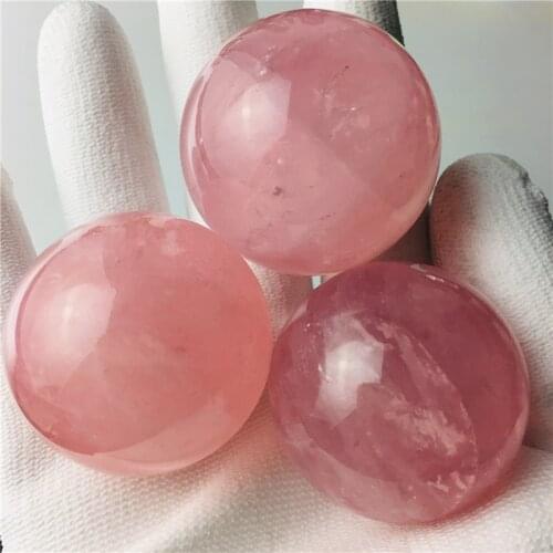 4cm natural rose powder crystal ball reiki healing home decoration natural mineral specimens