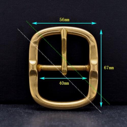 40mm Western Heavy solid brass center bar pin buckles for belt waist buckle Leather craft Accessories Hardware